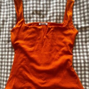 Reformation Ossie Knit Top in Citrus color